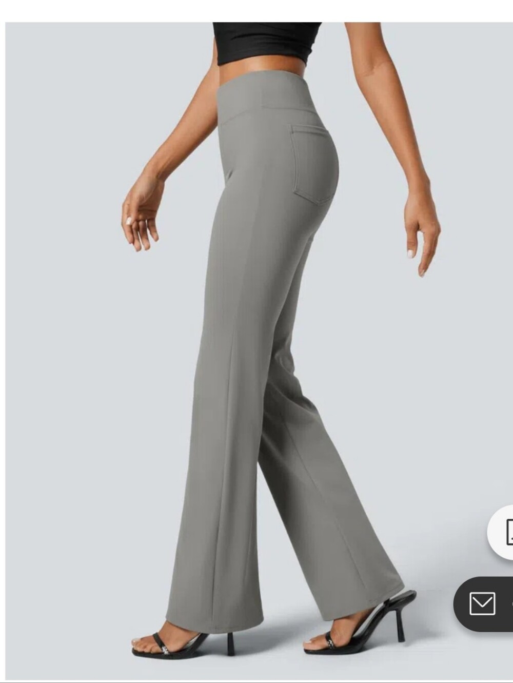 HALARA Light Gray High-Waist Flare Pants